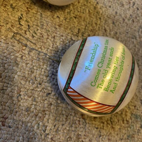 VTG MCM Christmas Ornaments No Glass Ball Silk & Plastic Wrap ThomasWolfe Lotof8 - Picture 9 of 10